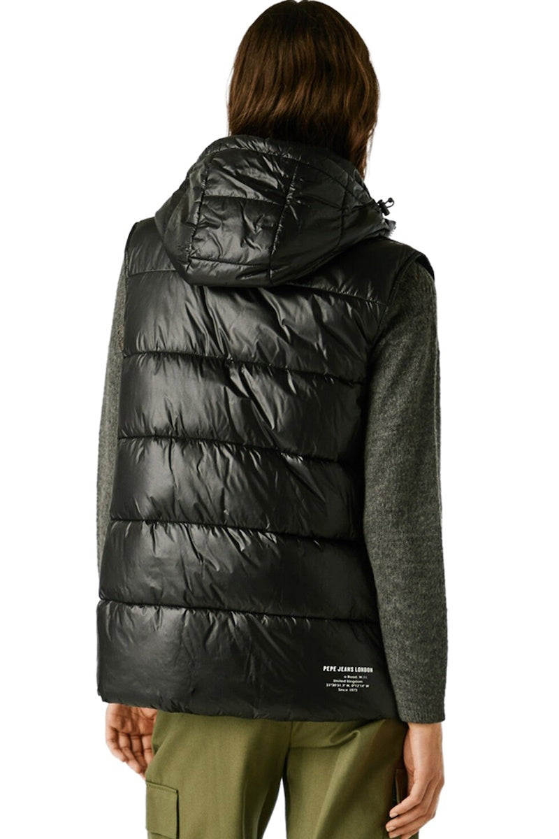 Pepe Jeans Γυναικείο Αμάνικο Μπουφάν - waterproof padded waistcoat - PL4024359-836 - black