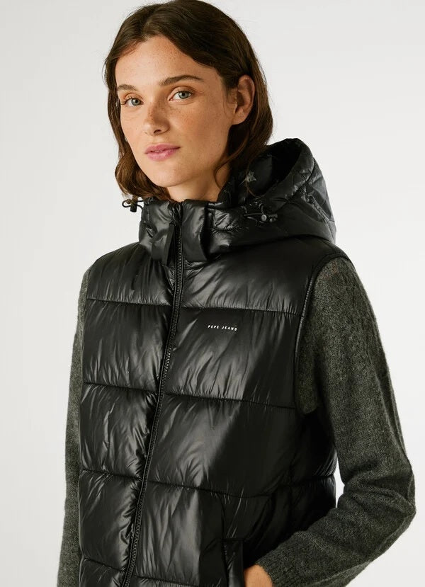 Pepe Jeans Γυναικείο Αμάνικο Μπουφάν - waterproof padded waistcoat - PL4024359-836 - black