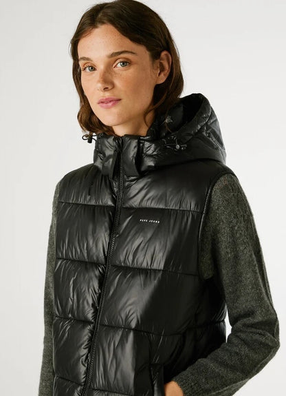 Pepe Jeans Γυναικείο Αμάνικο Μπουφάν - waterproof padded waistcoat - PL4024359-836 - black