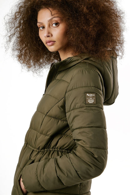 Pepe Jeans Γυναικείο Μπουφάν - long padded puffer jacket - PL4024372-765 - khaki green