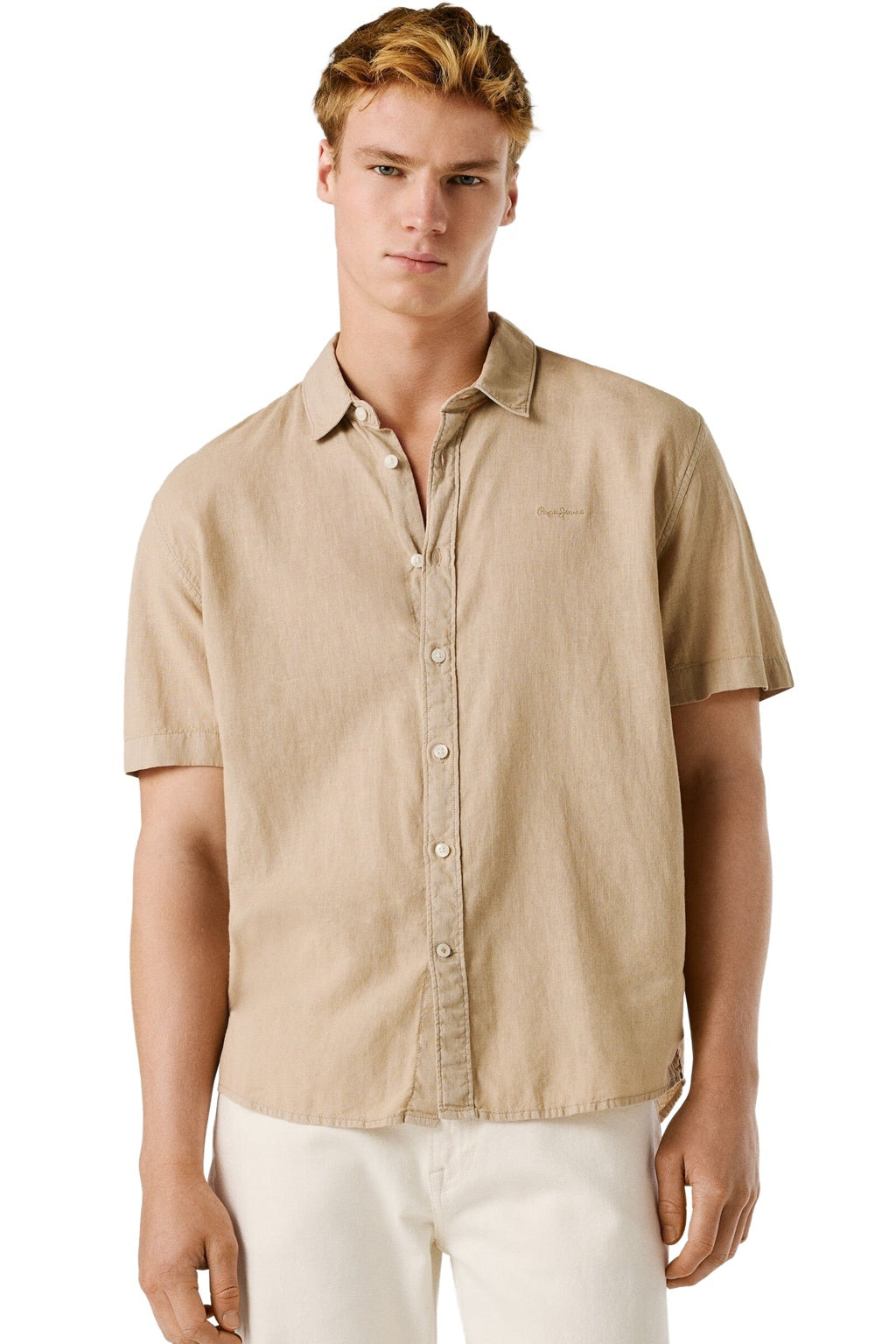 Pepe Jeans Ανδρικό Κοντομάνικο Πουκάμισο - Percy - PM3091193-845 - Malt Beige
