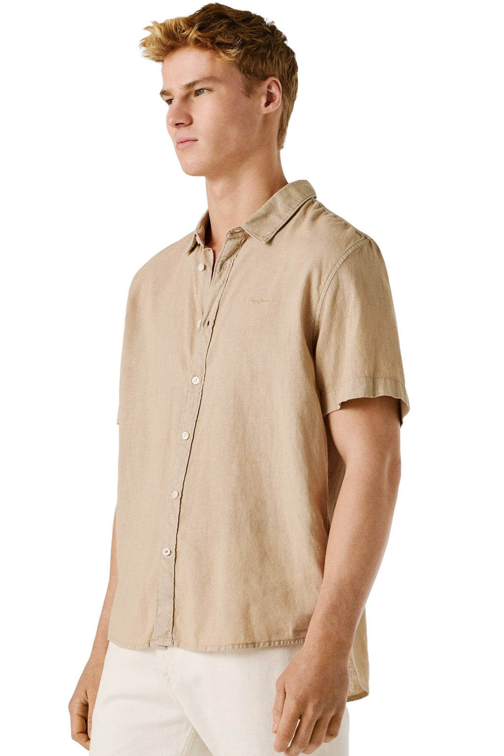 Pepe Jeans Ανδρικό Κοντομάνικο Πουκάμισο - Percy - PM3091193-845 - Malt Beige
