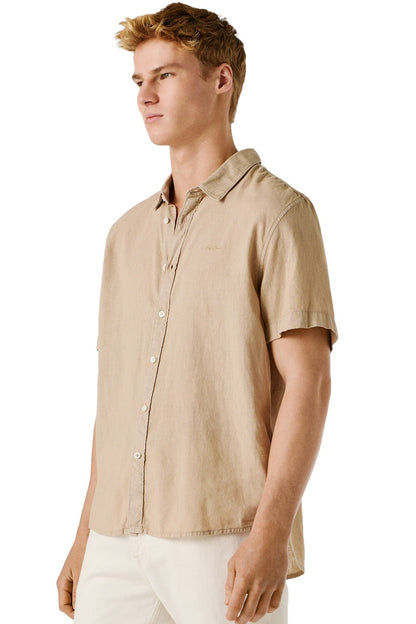 Pepe Jeans Ανδρικό Κοντομάνικο Πουκάμισο - Percy - PM3091193-845 - Malt Beige