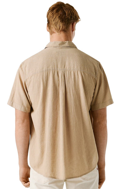 Pepe Jeans Ανδρικό Κοντομάνικο Πουκάμισο - Percy - PM3091193-845 - Malt Beige