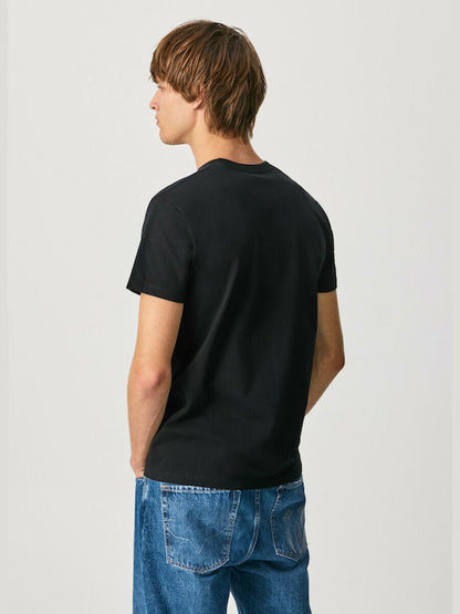 Pepe Jeans Ανδρικό T-Shirt Κοντομάνικο - T-Shirt Eggo - PM508208-999 Black