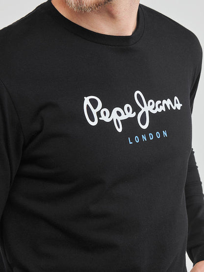 Pepe Jeans - Ανδρικό T-Shirt Μακρυμάνικο - Regular Fit Long - Sleeve T-Shirt - PM508209-999 Black