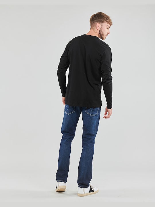 Pepe Jeans - Ανδρικό T-Shirt Μακρυμάνικο - Regular Fit Long - Sleeve T-Shirt - PM508209-999 Black