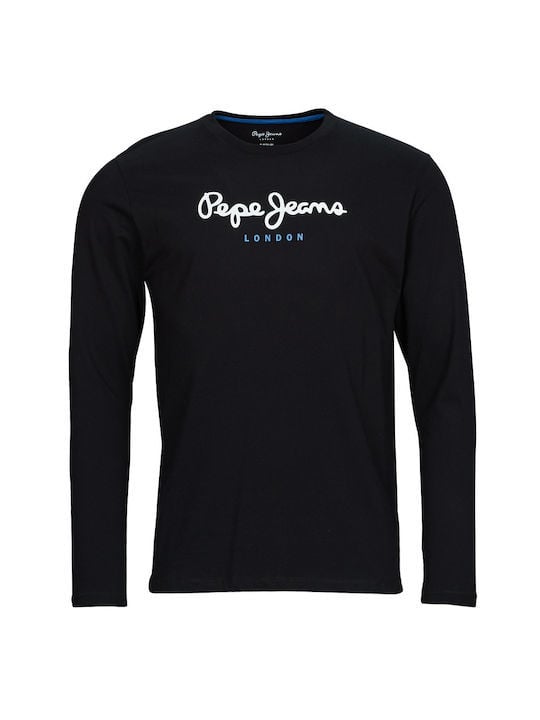 Pepe Jeans - Ανδρικό T-Shirt Μακρυμάνικο - Regular Fit Long - Sleeve T-Shirt - PM508209-999 Black