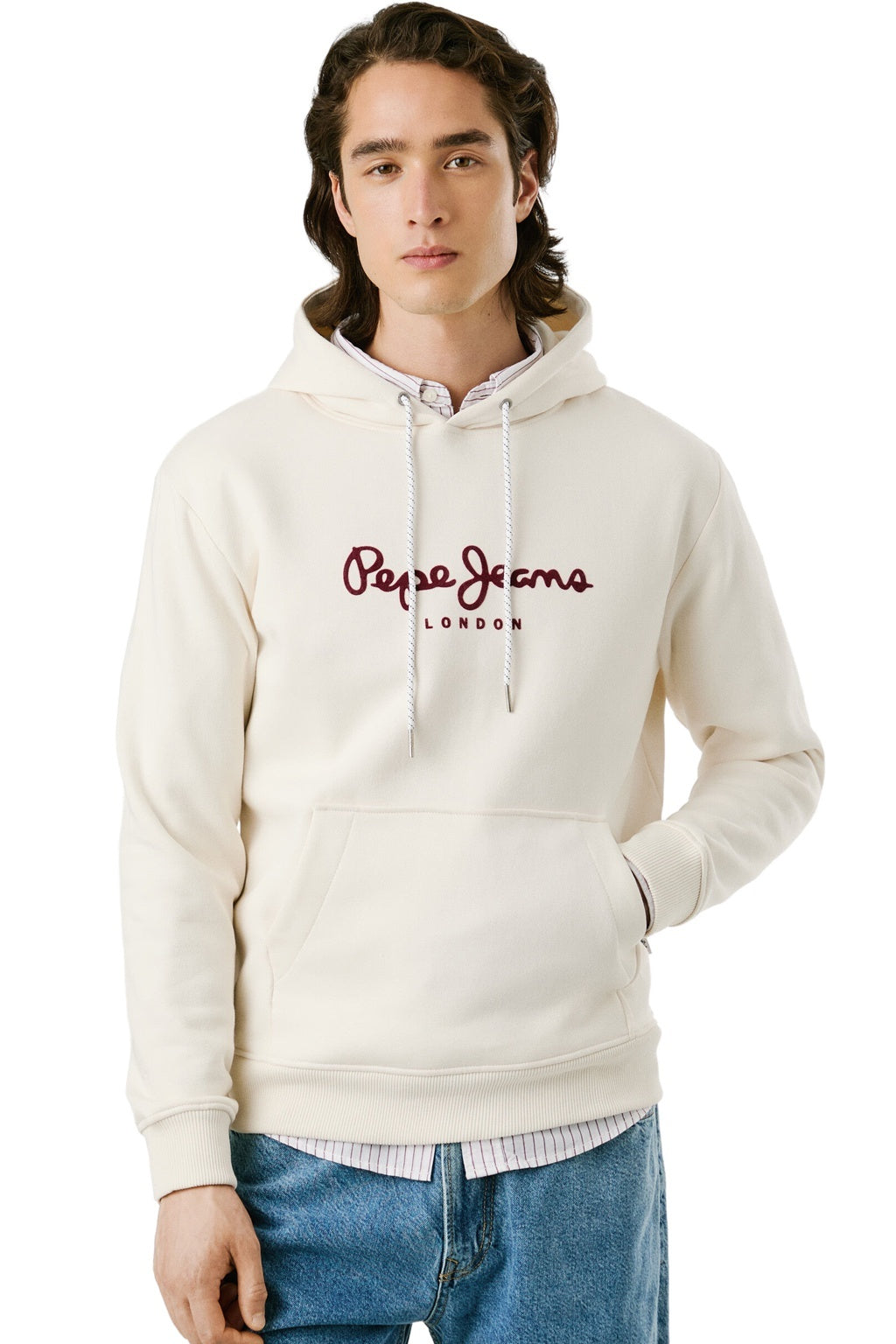 Pepe Jeans Ανδρικό Φούτερ Με Κουκούλα - MACBETH - PM5800009-804 - IVORY WHITE