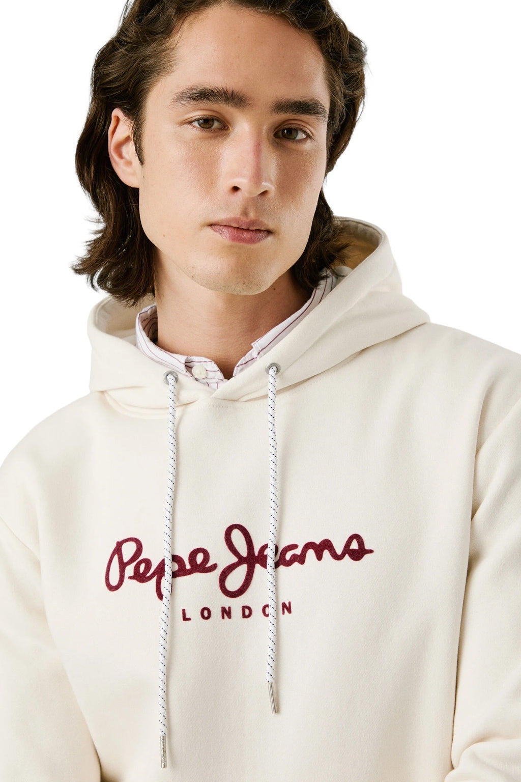 Pepe Jeans Ανδρικό Φούτερ Με Κουκούλα - MACBETH - PM5800009-804 - IVORY WHITE