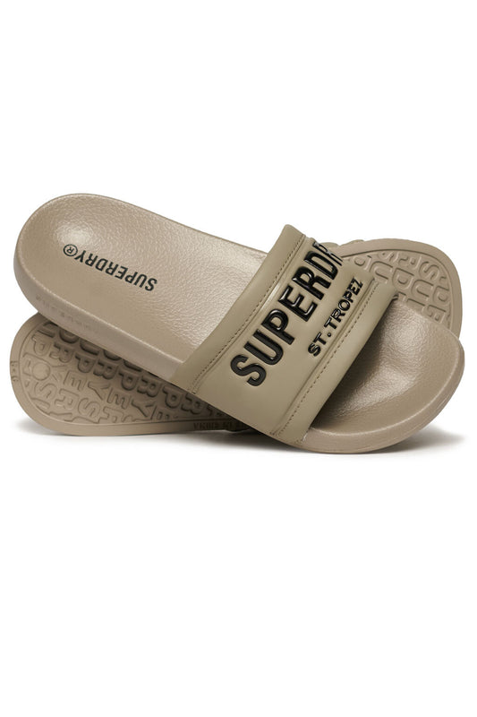 Superdry Γυναικείες Παντόφλες - City Luxe Pool Sliders - WF310233A-1PC - Deep Beige