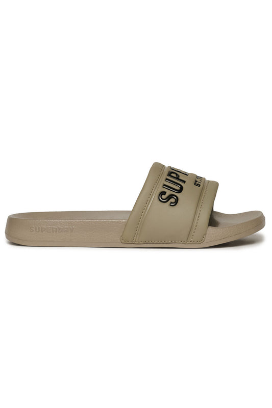 Superdry Γυναικείες Παντόφλες - City Luxe Pool Sliders - WF310233A-1PC - Deep Beige