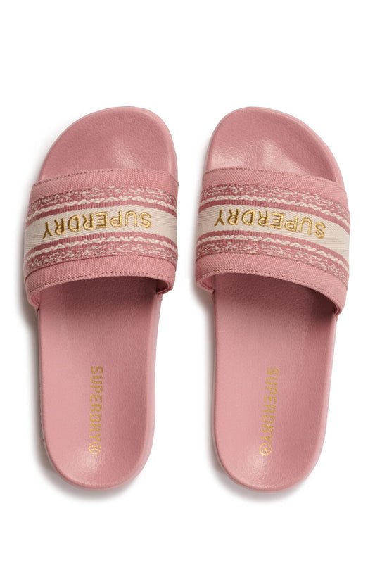 Superdry Γυναικείες Παντόφλες - Webbing Interest Pool Sliders - WF310241A-MIP - Ash Rose