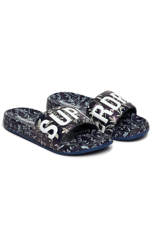 Superdry Γυναικείες Παντόφλες - Printed Aop Pool Slide - WF310248A-J5S - Gardenia Sketch Navy